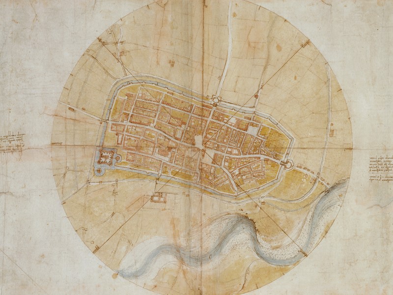 Mappe storiche - il piano urbanistico di Imola del 1502